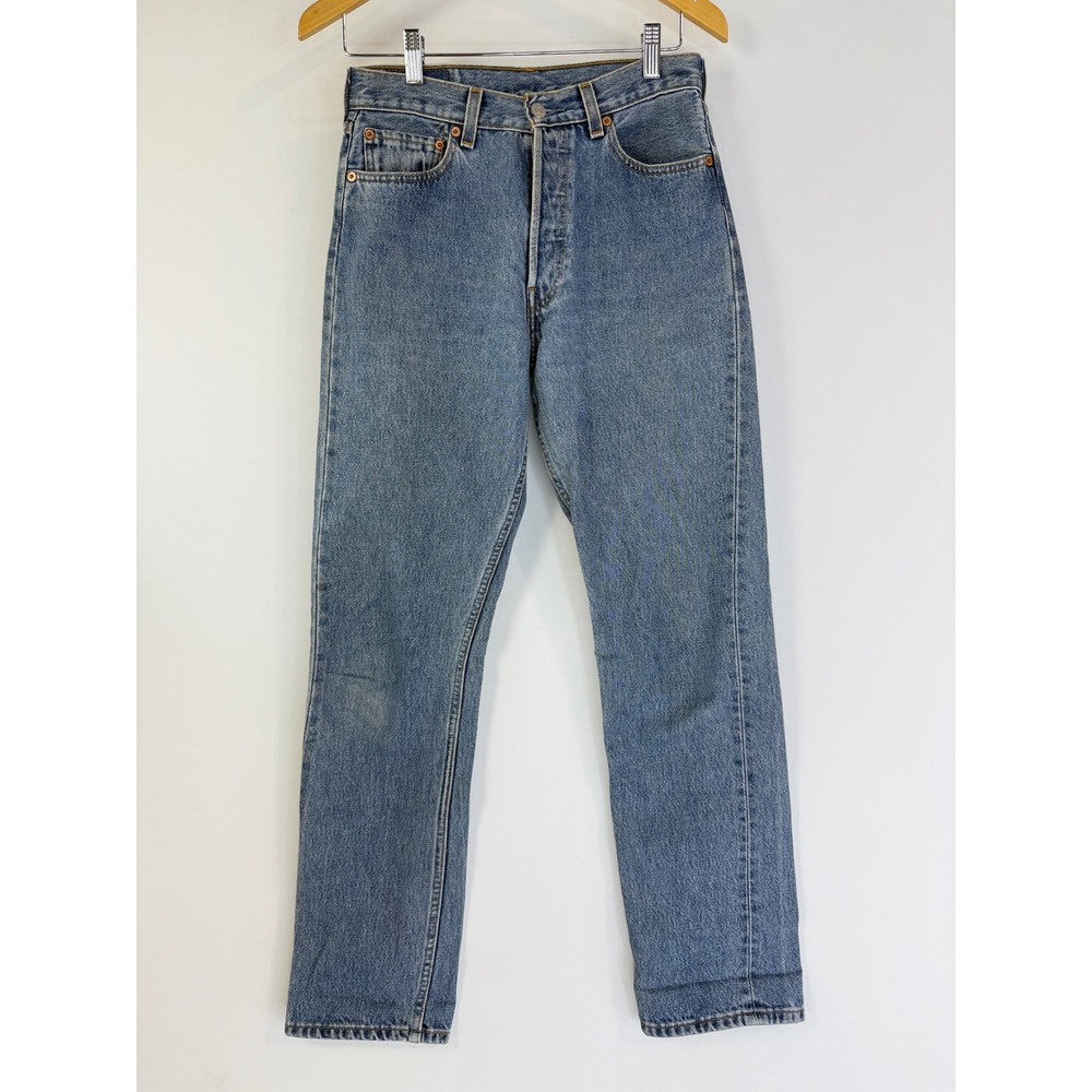 Levi's 501 Vintage 90s Jeans Women 28X30 Blue Straight Leg High Rise Button Fly